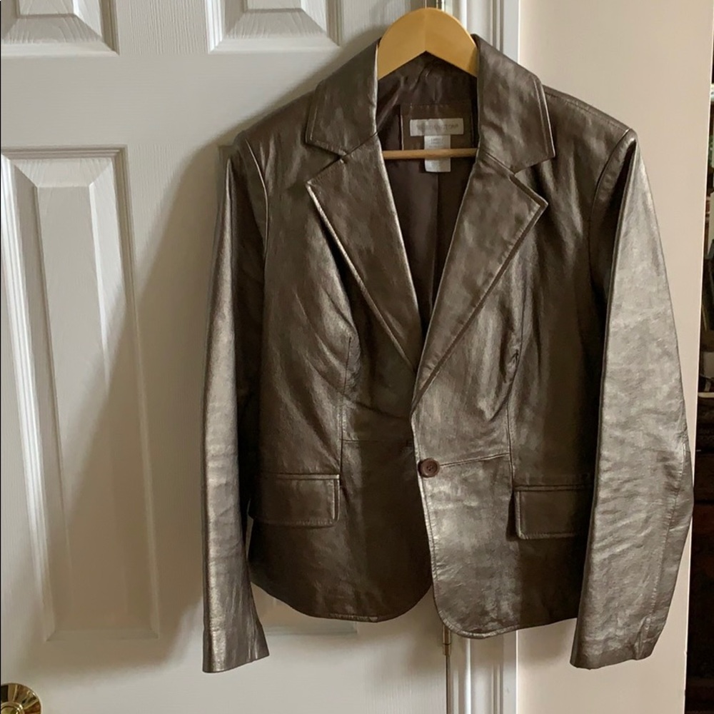 Gold leather jacket